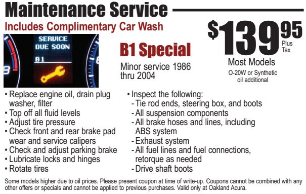 Service Specials Oakland Acura