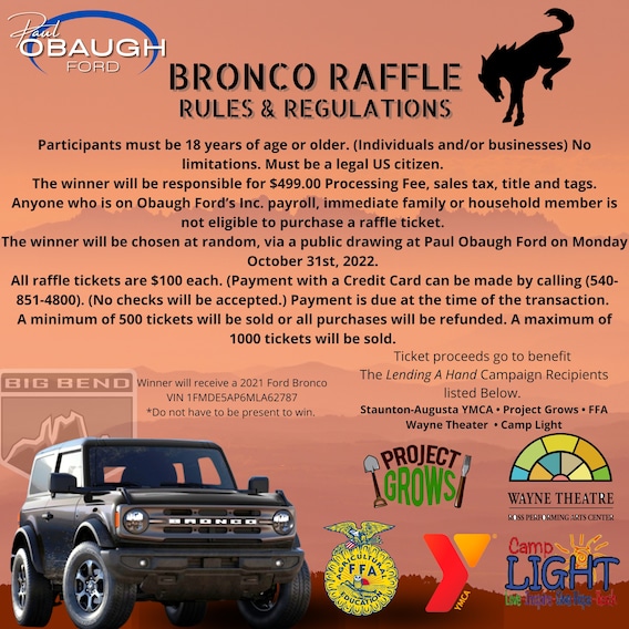 BGCOR Monroe Area Units Announce Winner of 2021 Ford Bronco Raffle – BGCOR