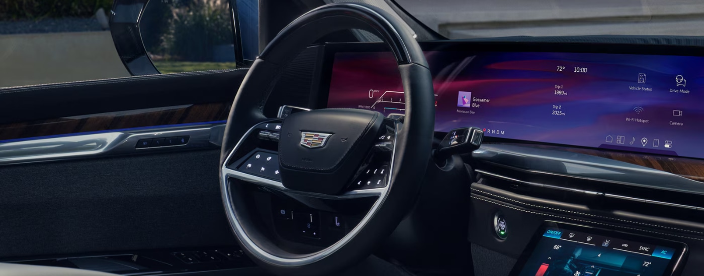 Infotainment system and wheel in a 2026 Cadillac Escalade