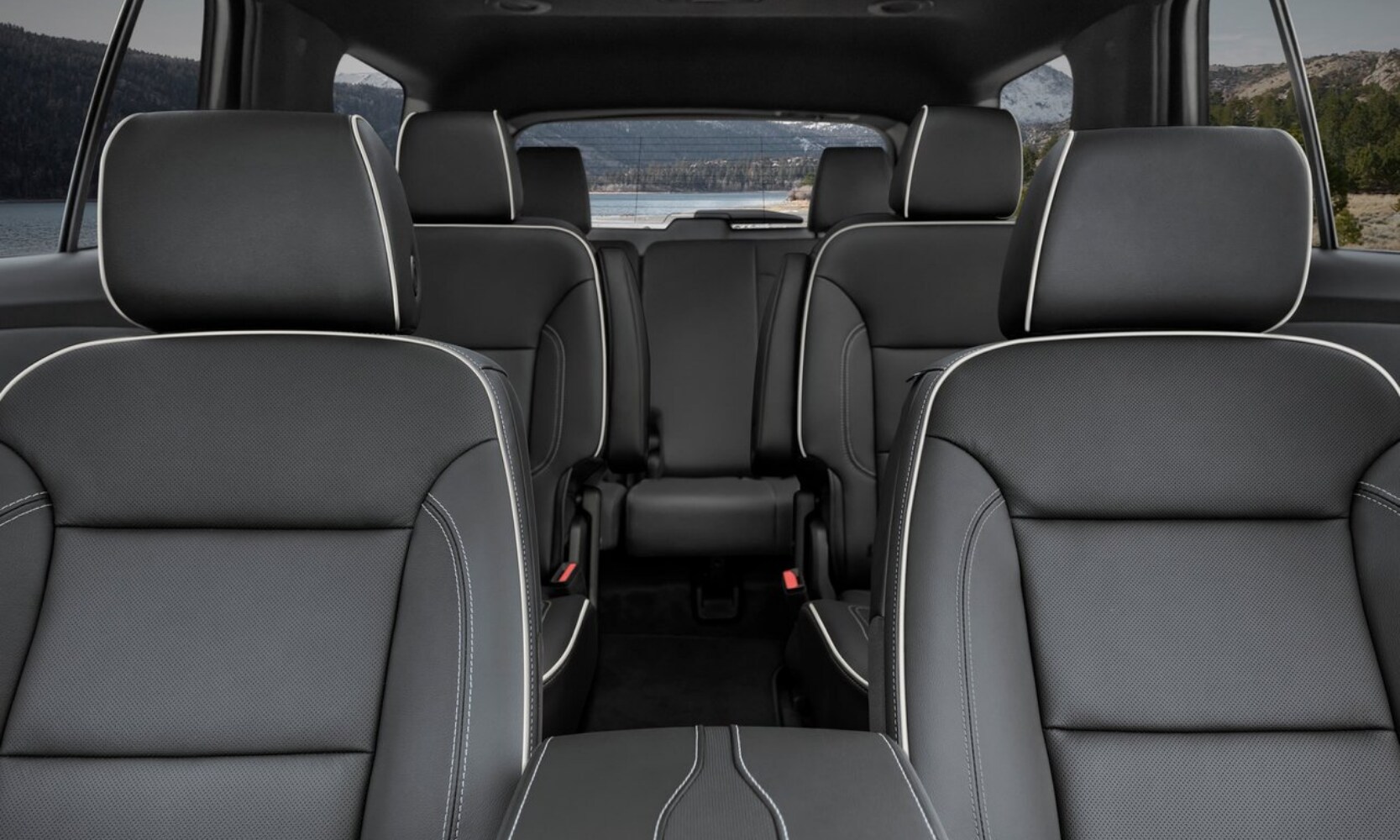 Rear seating inside the 2022 Chevy Traverse