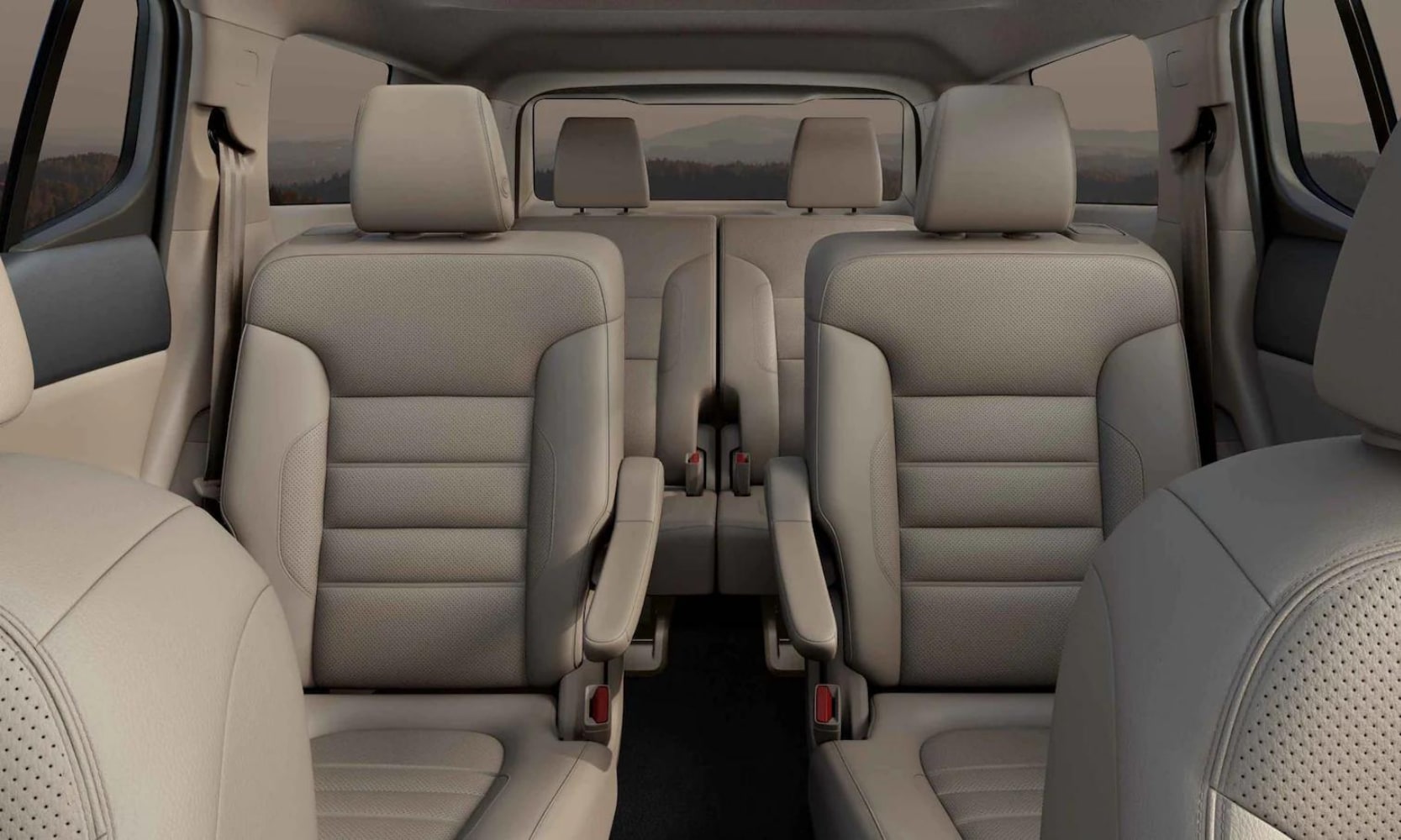 Rear interior 3rd row seating of the new 2022 GMC Acadia