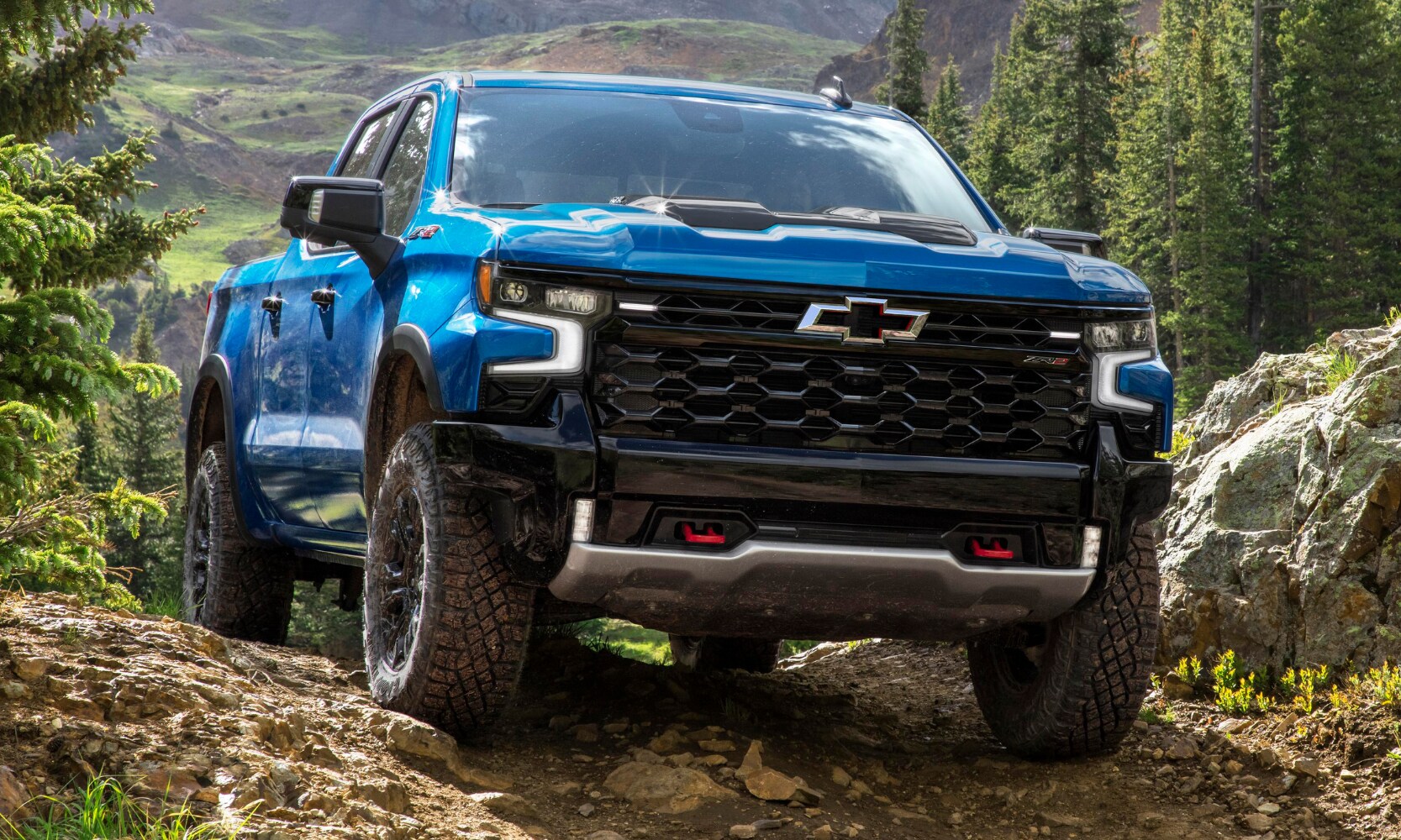 Profile view of the first-ever 2022 Chevy Silverado 1500 ZR2 off-road truck