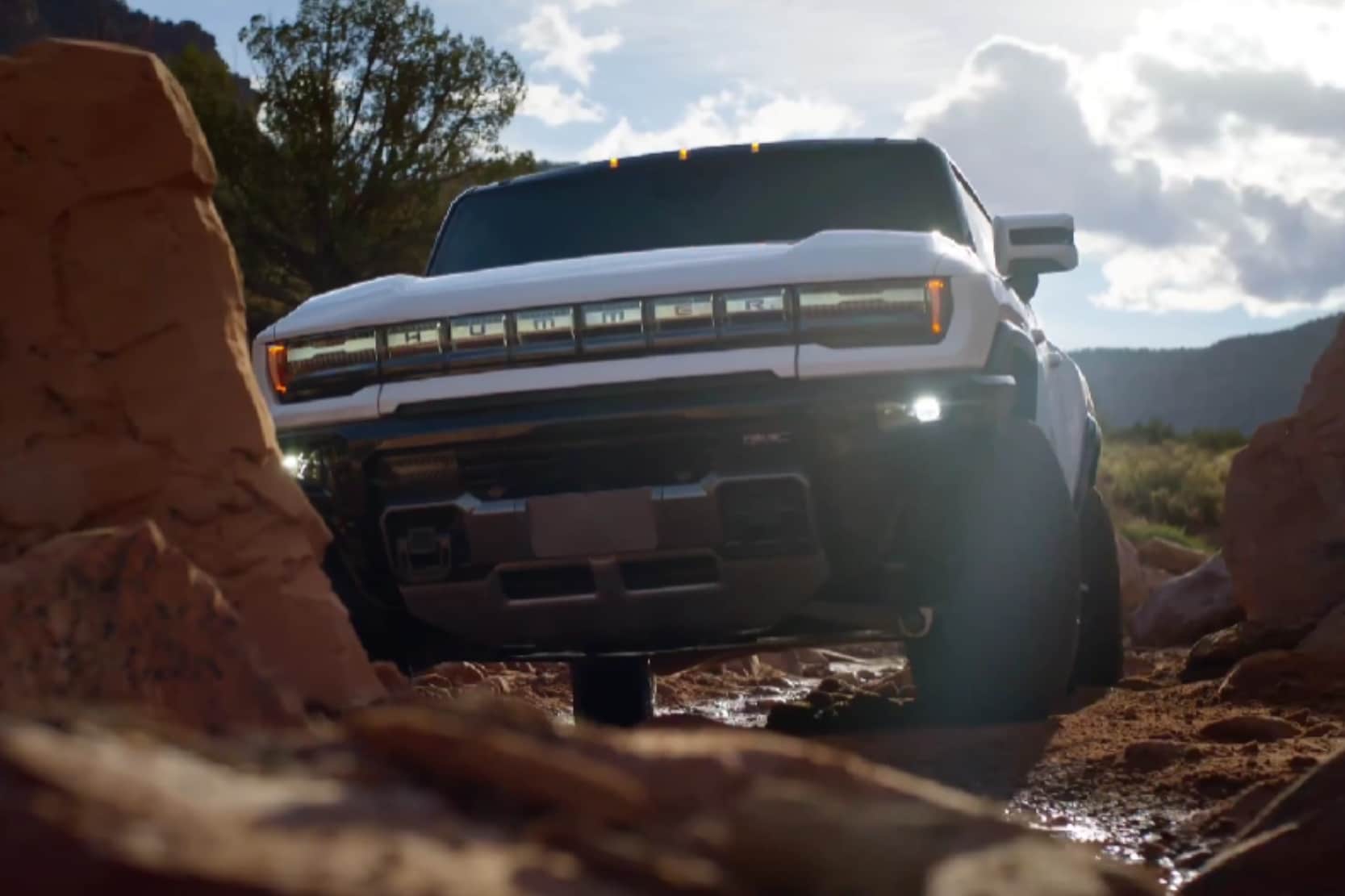 Image of the 2024 GMC Hummer EV Pickup performing the CrabWalk driving mode