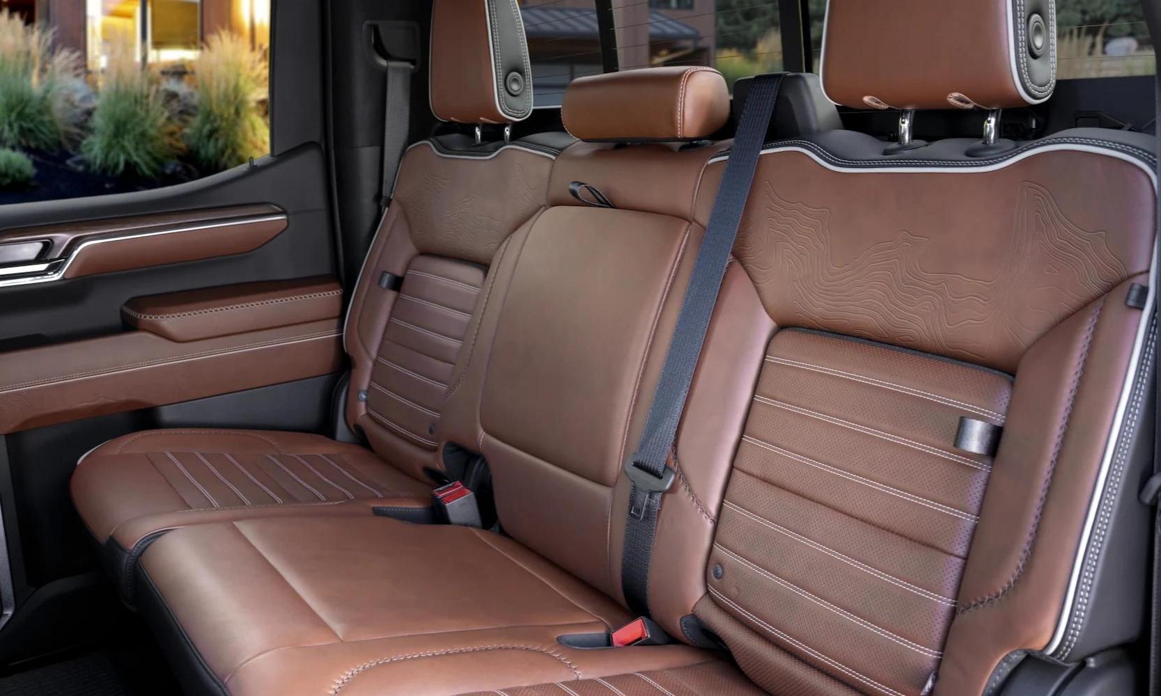 Rear interior seating inside the New 2023 GMC Sierra 1500 AT4X
