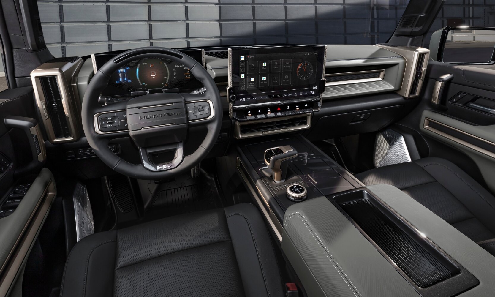 Interior dashboard inside the 2024 GMC Hummer electric SUV