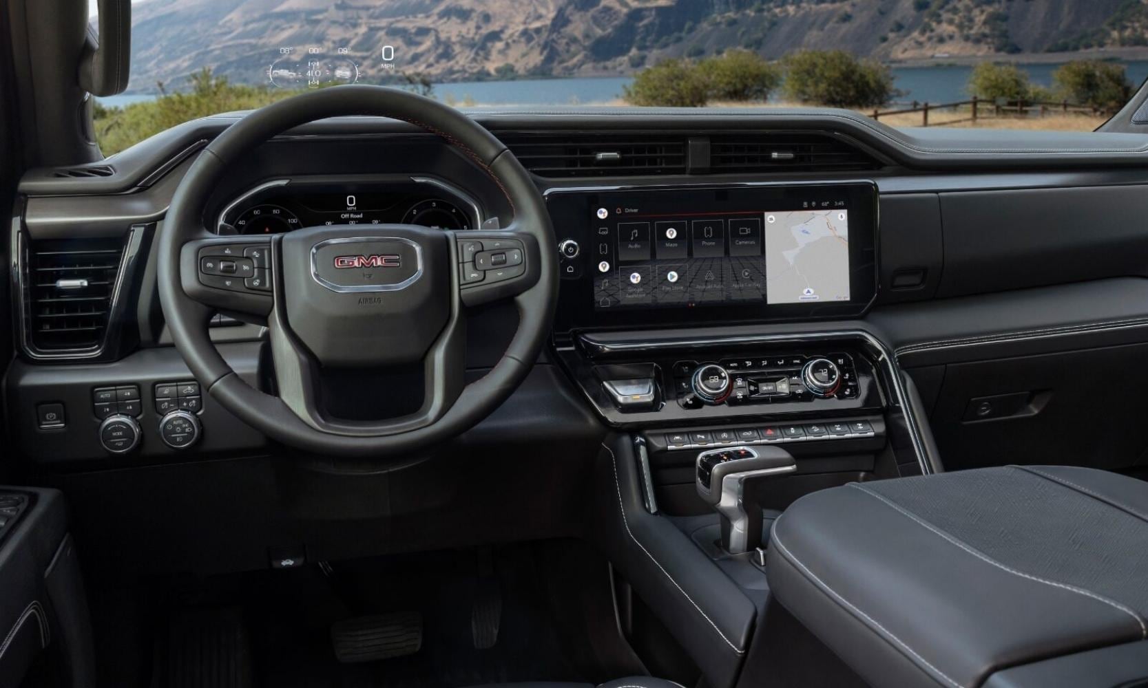 New 2023 GMC Sierra 1500 Interior Design from the driver seat view