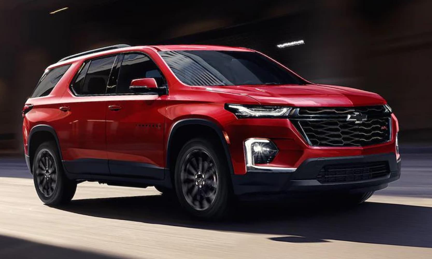2022 Chevy Traverse RS trim in red exterior color