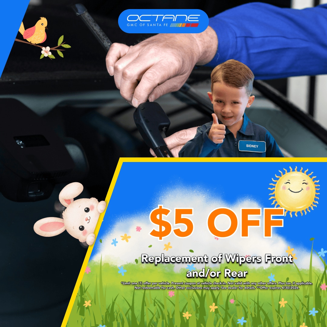 $5 off of replacement of Wipers front and/or rear.