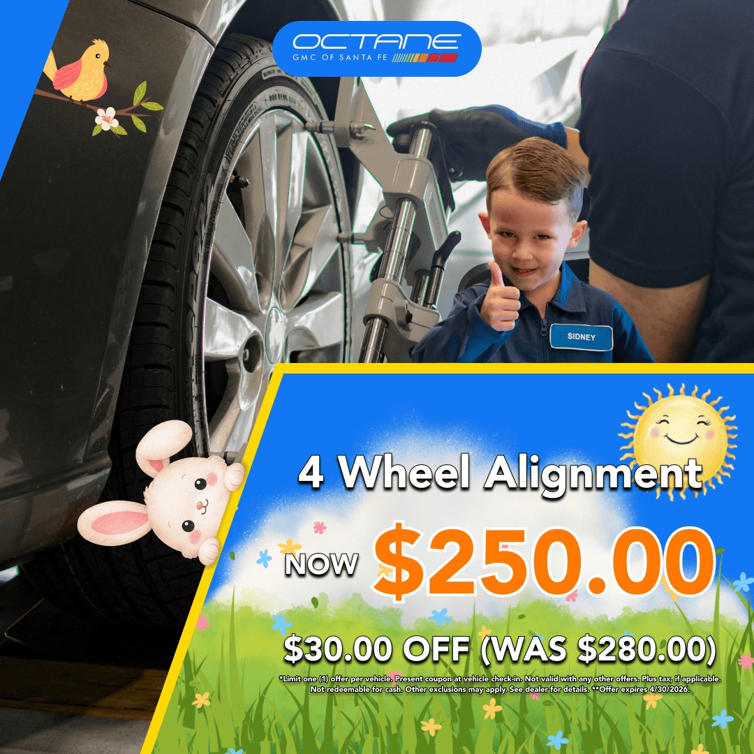 $30 Off on 4 Wheel Alignment. Now at $250.