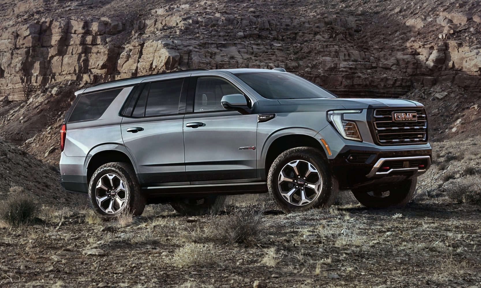 passenger side exterior view of the all-new 2025 GMC Yukon AT4 Ultimate 