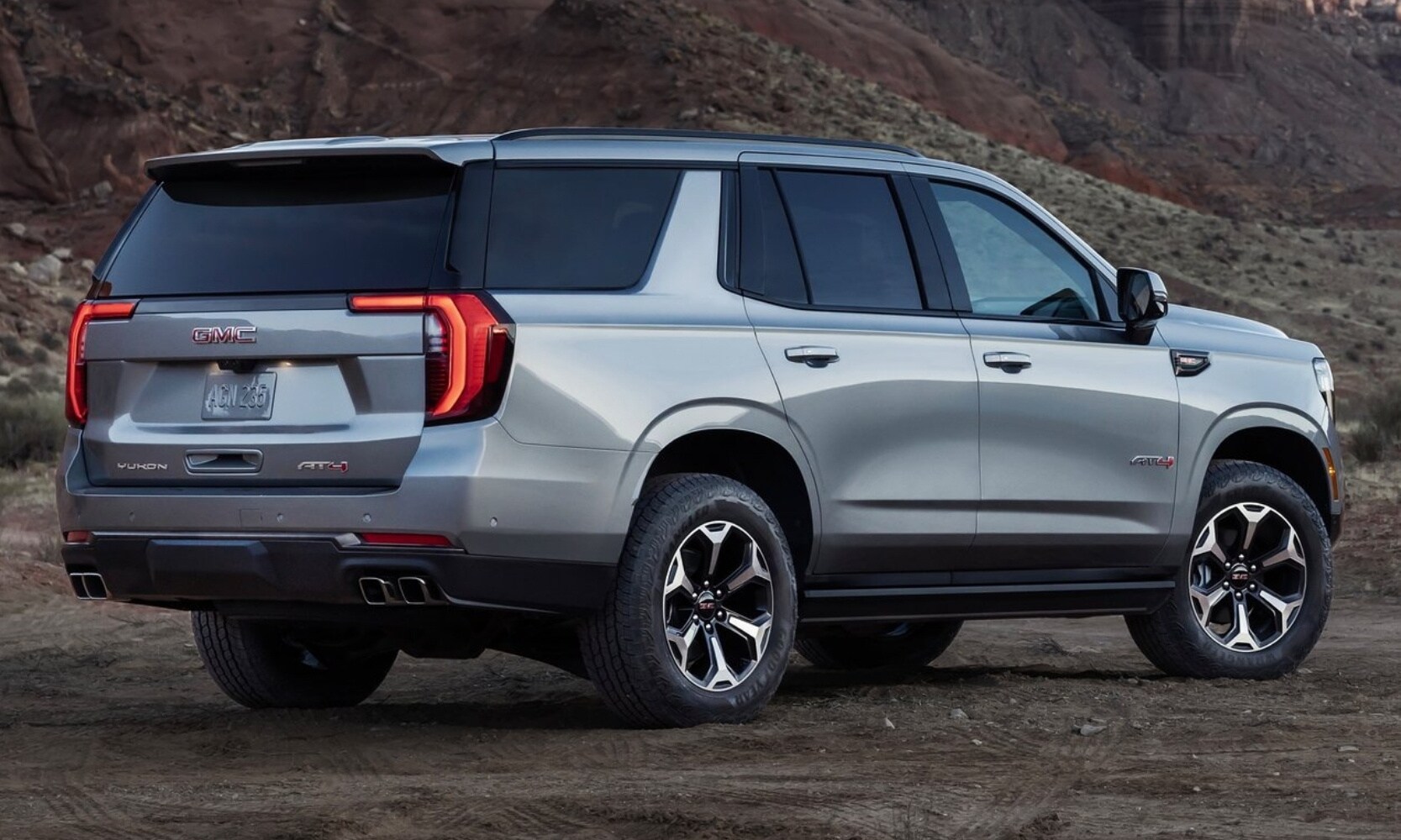 Rear passenger side exterior view of the redesigned 2025 GMC Yukon SUV