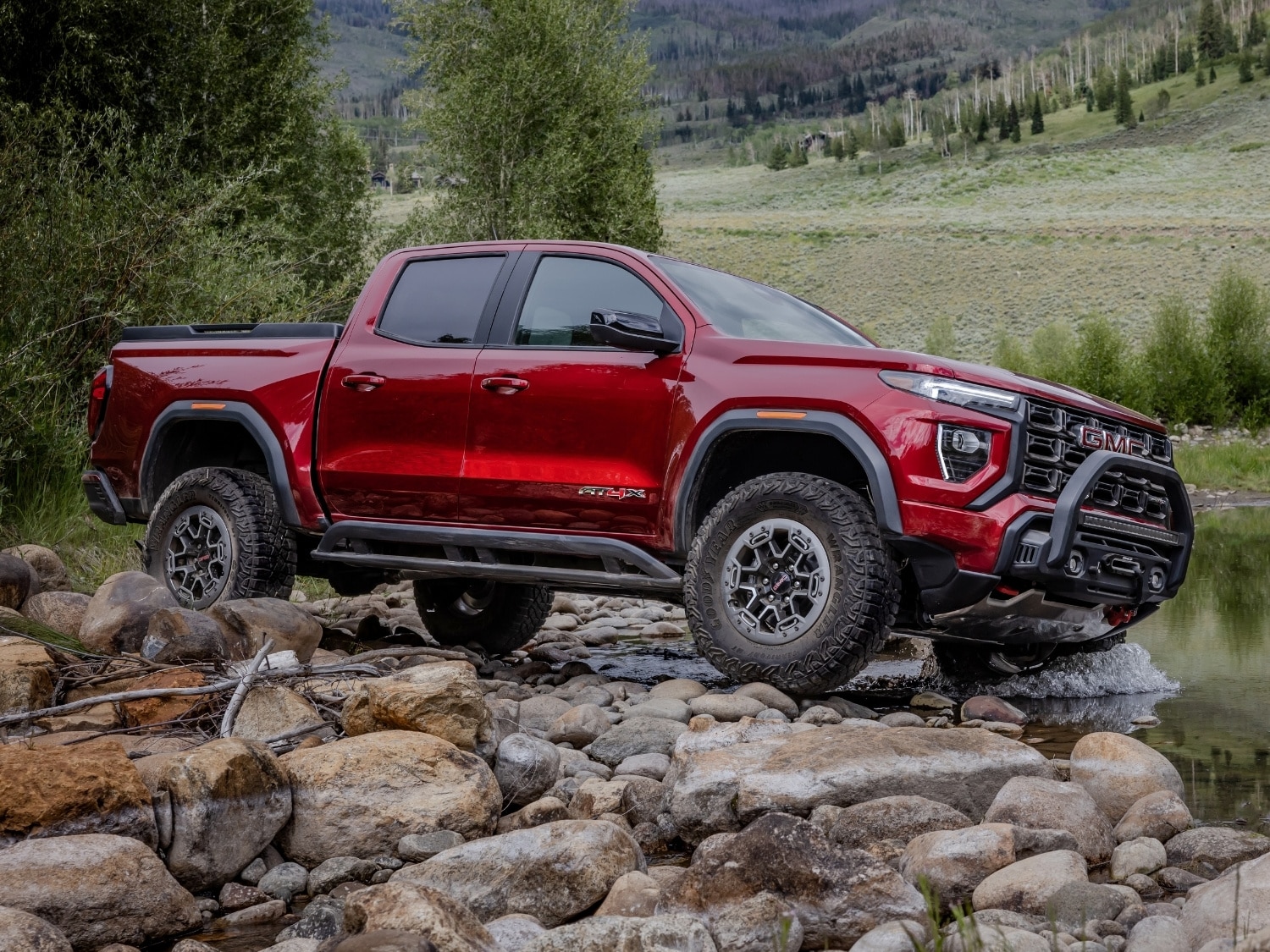 red 2025 GMC Canyon AT4X truck