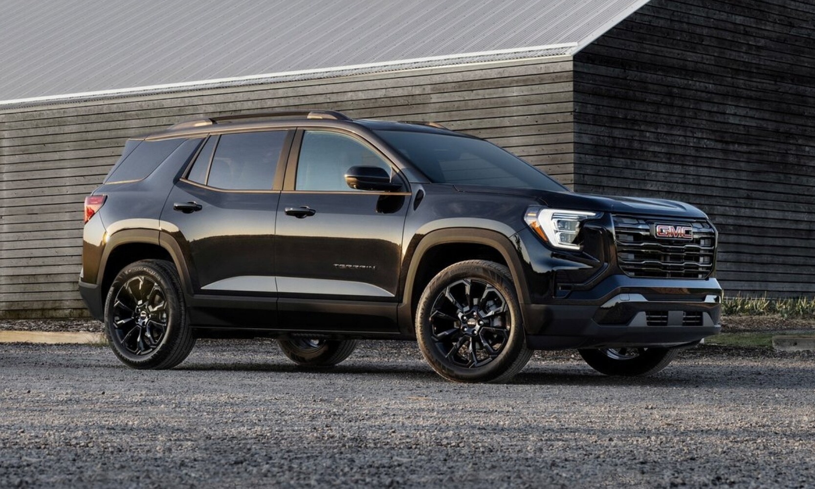 exterior image of the black edition 2025 GMC Terrain Elevation model