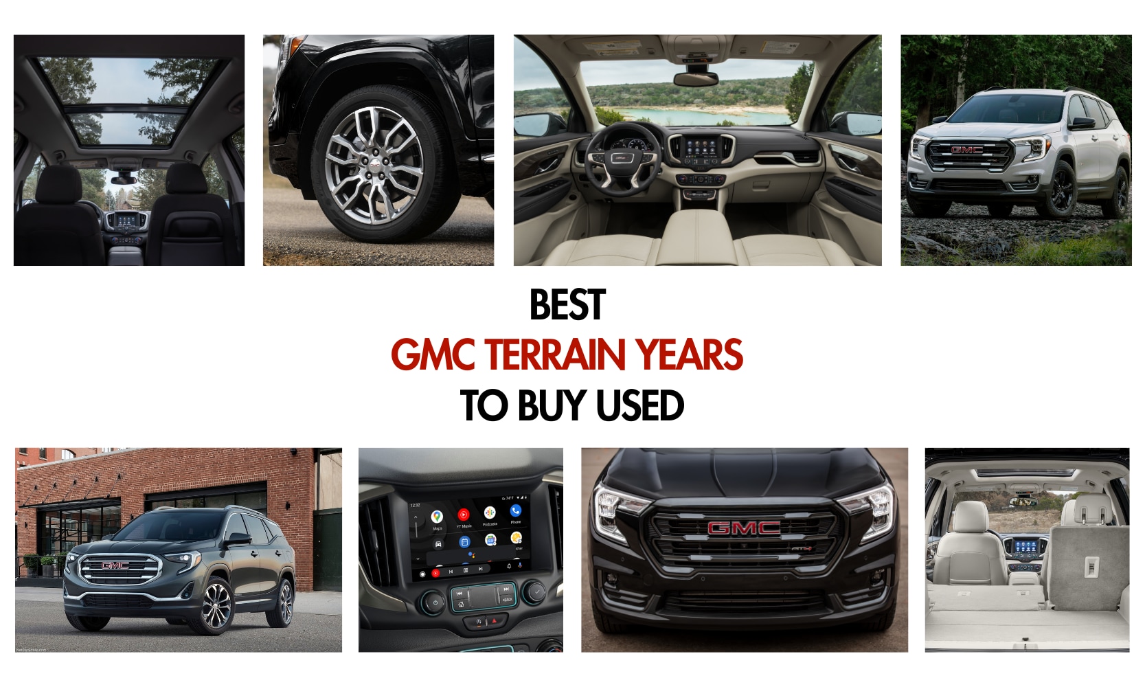 Image collage graphic of the GMC Terrain's best years to buy used
