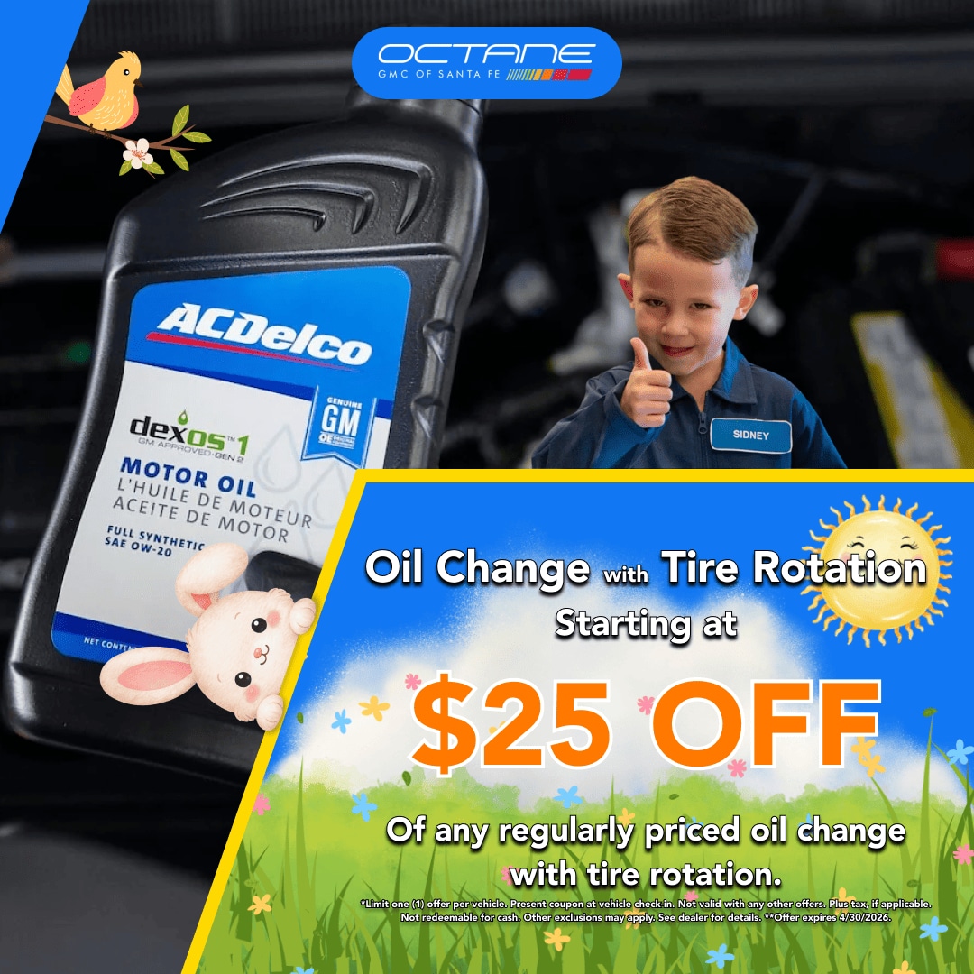 Oil Change with tire rotation starting at $25 off of any regularly priced oil change with tire rotation