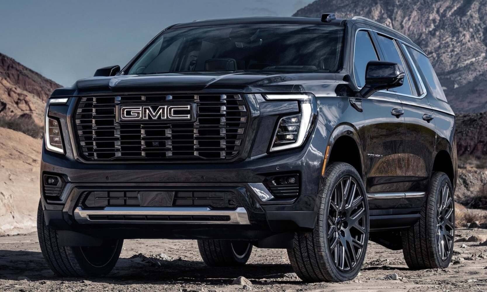 Front profile shot of a 2025 GMC Yukon Denali