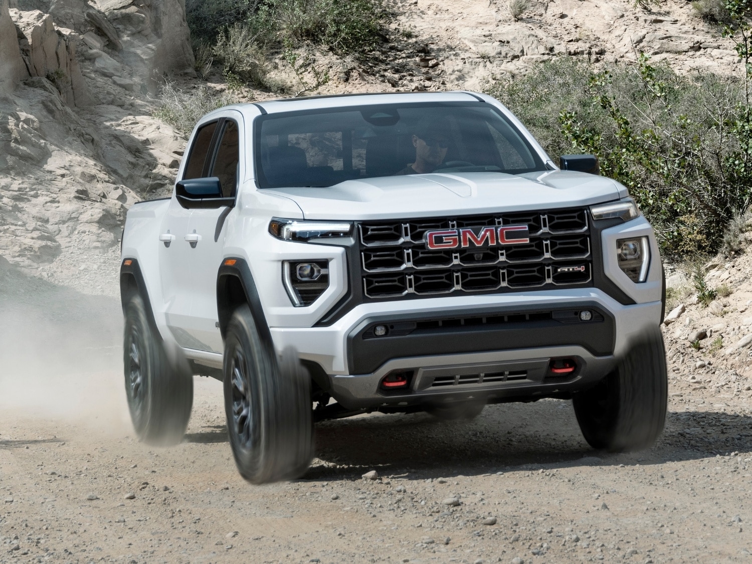 white 2025 GMC Canyon AT4 truck