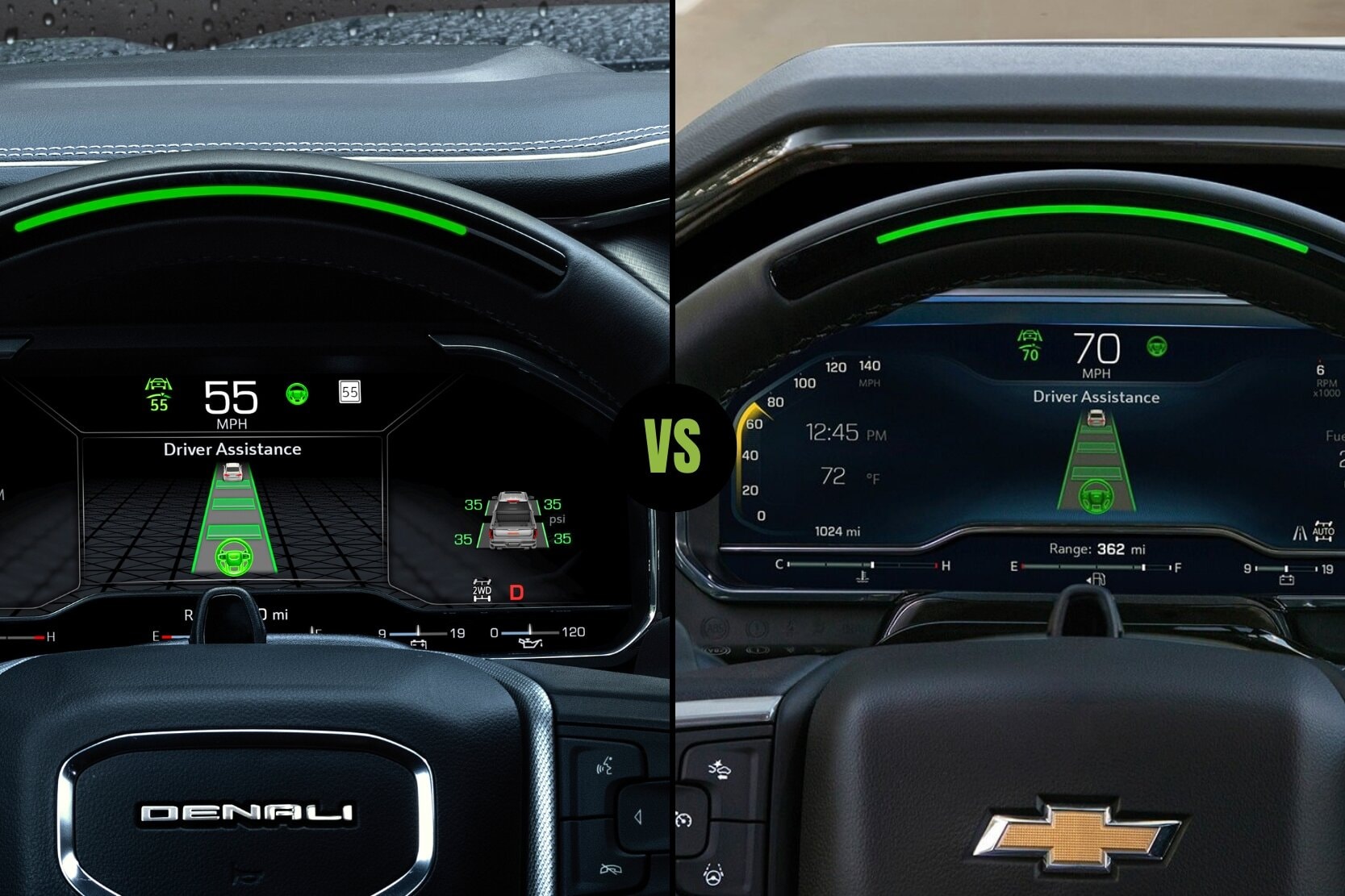 Comparing the safety features of the 2024 GMC Sierra 1500 next to the 2024 Chevy Silverado 1500