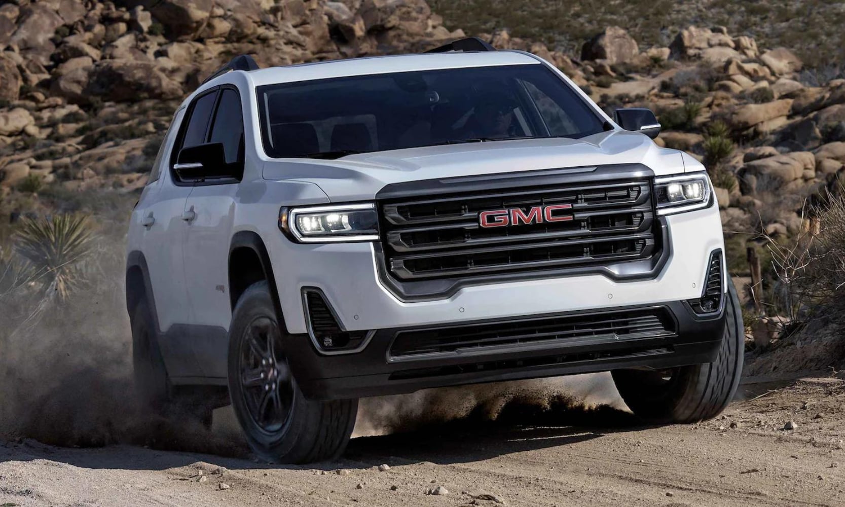 New 2022 GMC Acadia AT4 in white exterior color