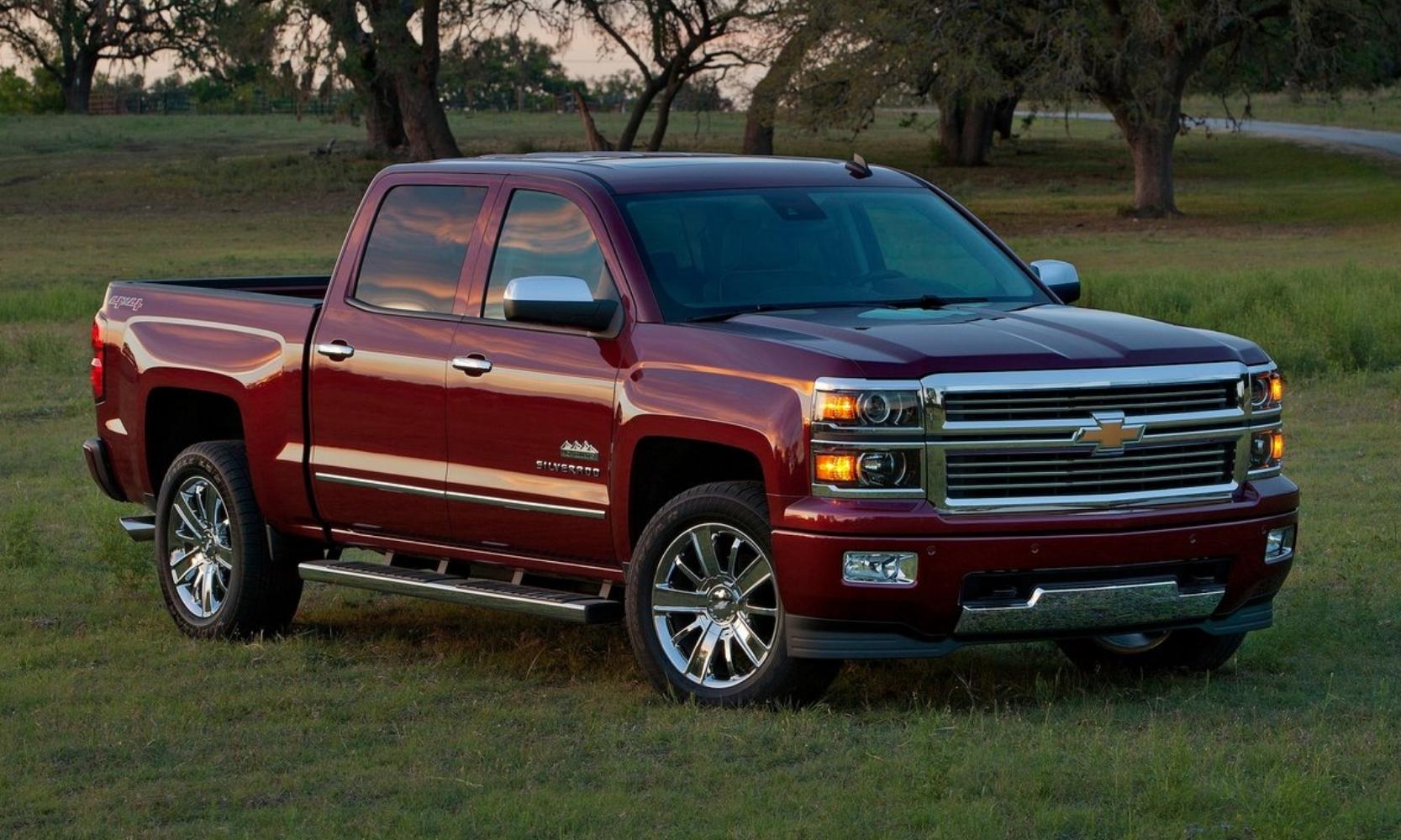 Used 2015 Chevy Silverado 1500 High Country in burgundy red exterior color