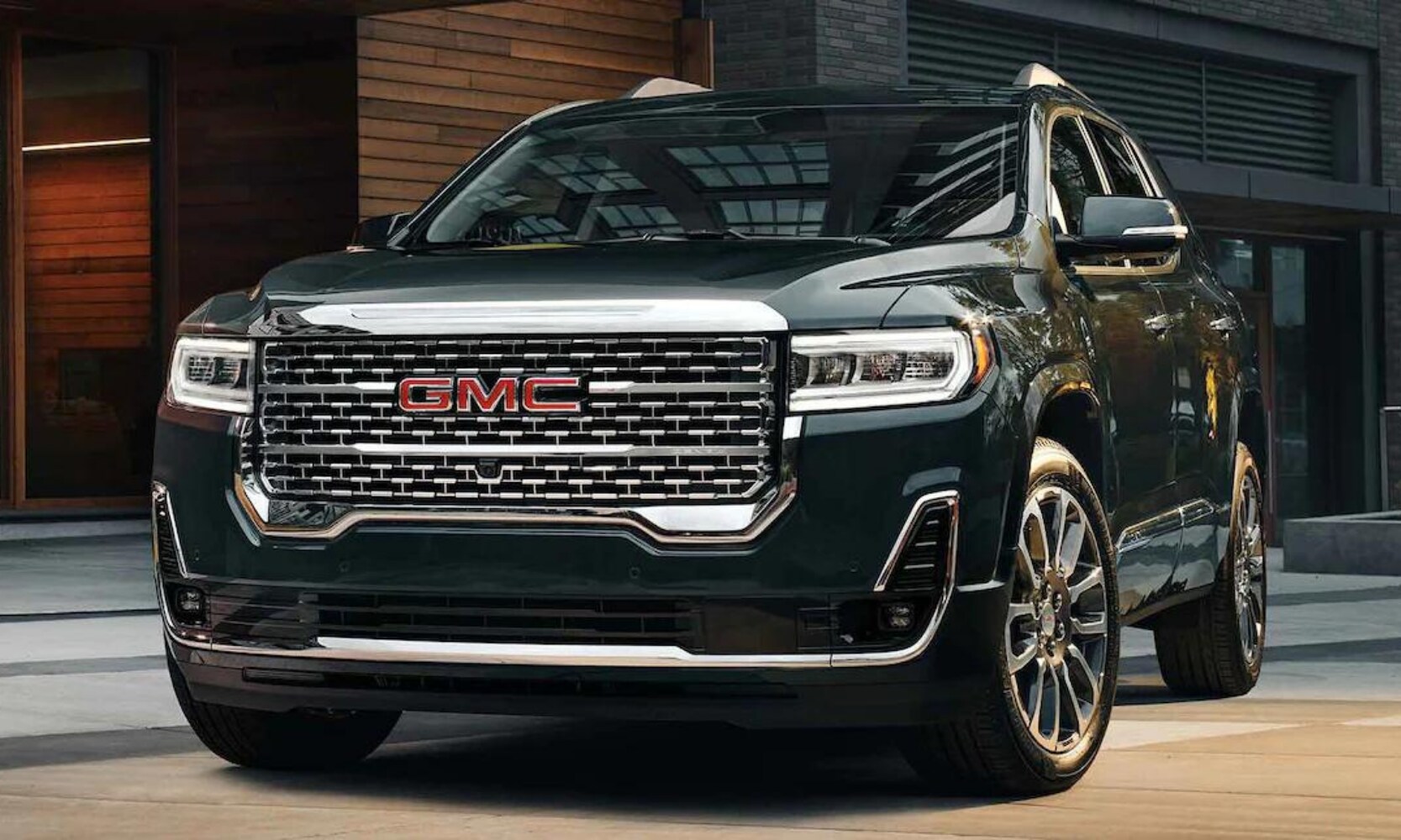 Exterior view of a 2022 GMC Acadia Denali
