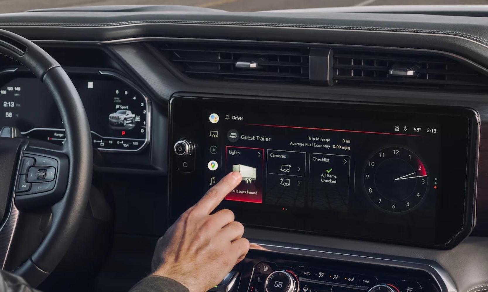 Close up view of the touchscreen infotainment system inside the New 2023 GMC Sierra 1500