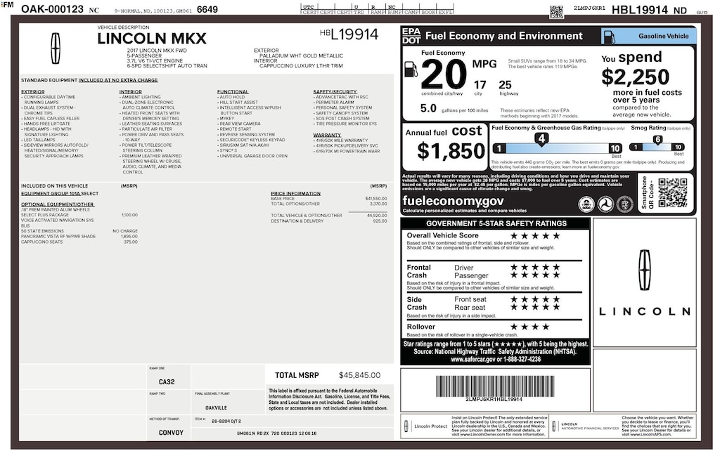 Used 2017 Lincoln MKX Select SUV