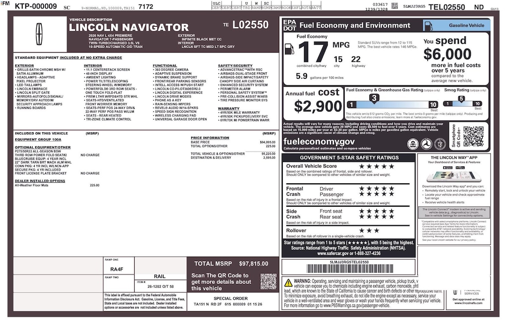 Used 2026 Lincoln Navigator L Premiere SUV