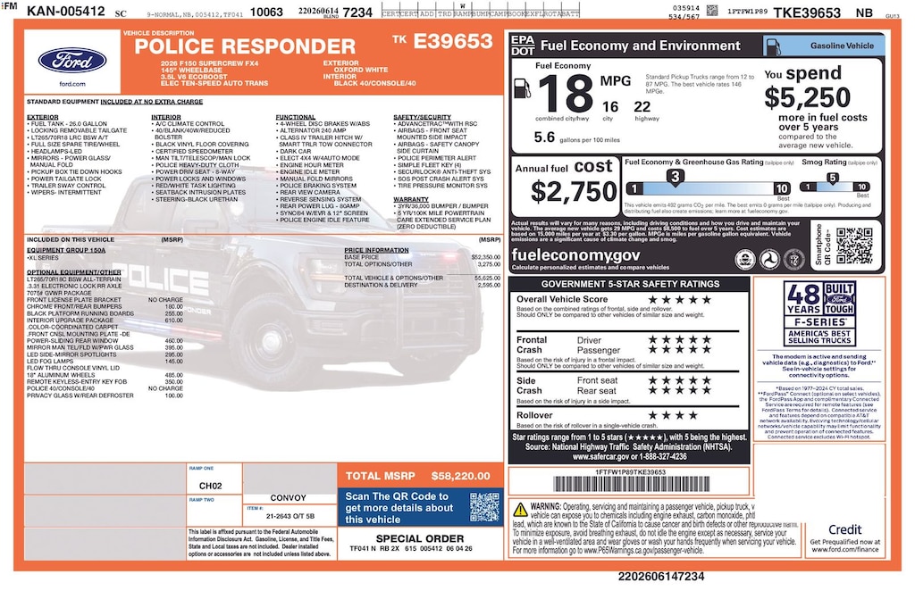 New 2026 Ford F-150 Police Responder XL Truck