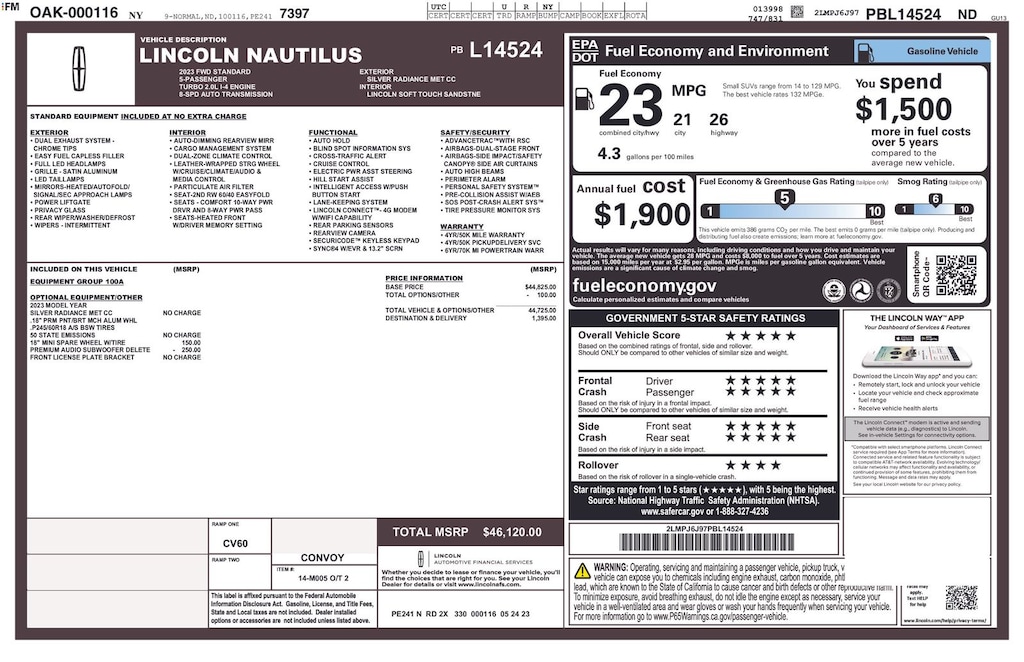 Certified 2023 Lincoln Nautilus Standard SUV