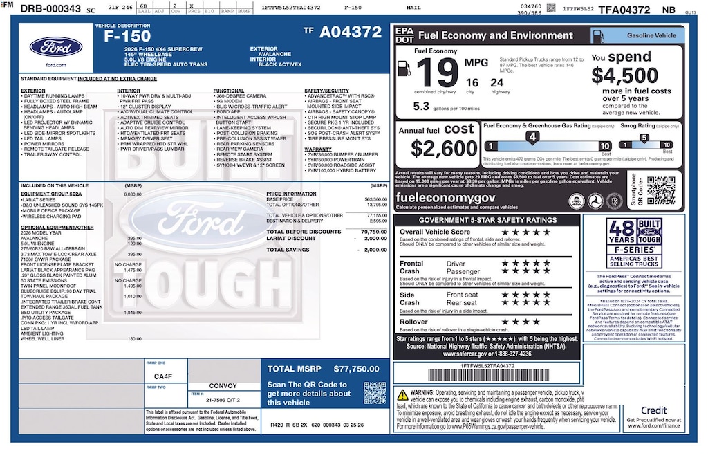 New 2026 Ford F-150 Lariat Truck