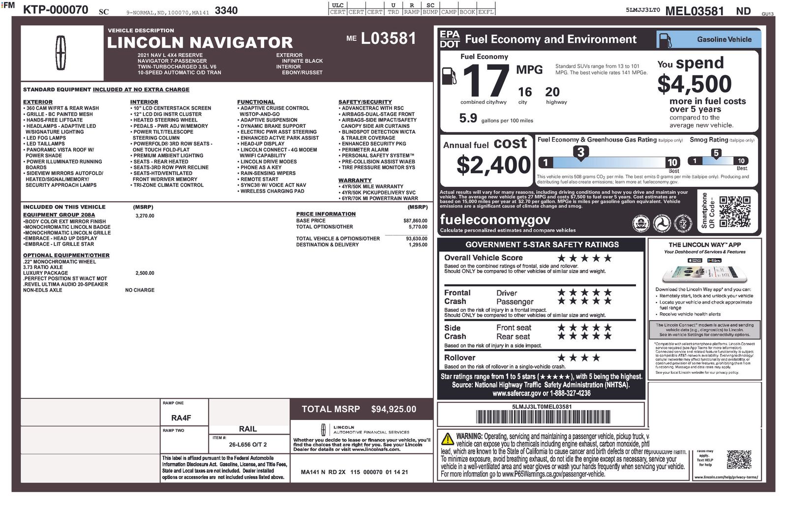 2021 Lincoln Navigator Reserve L's photo
