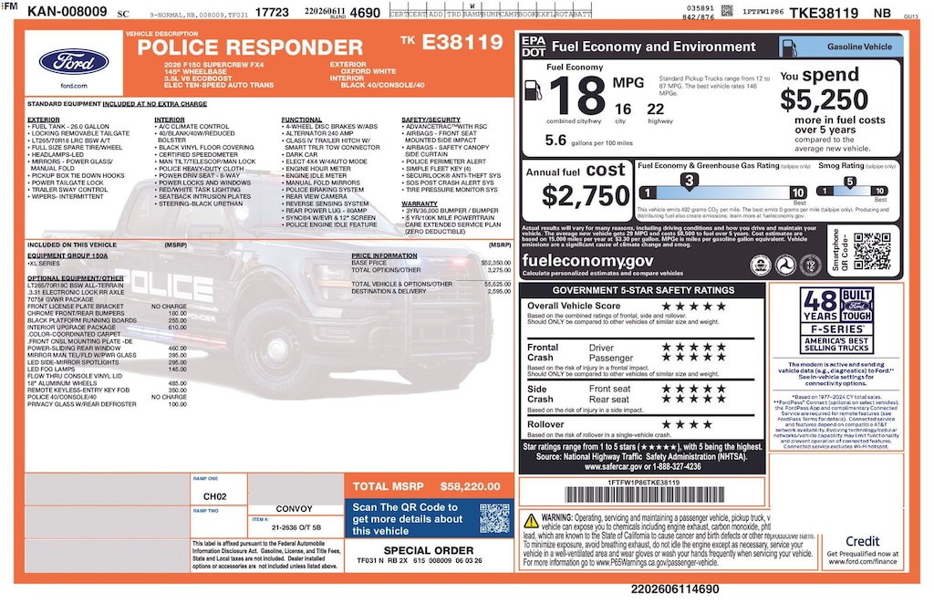 New 2026 Ford F-150 Police Responder XL Truck