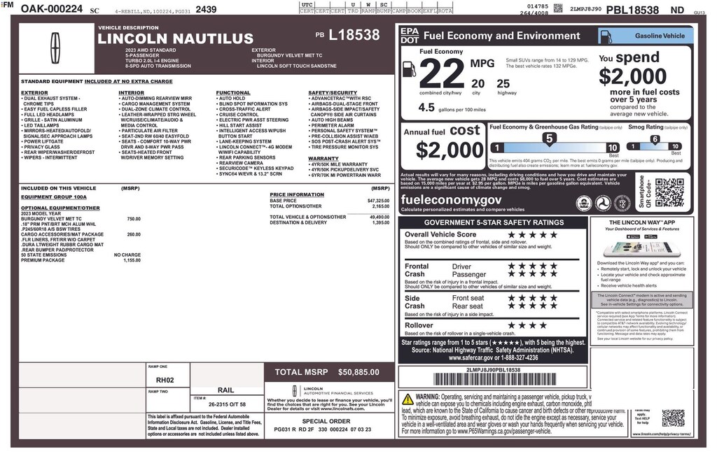 Used 2023 Lincoln Nautilus Standard SUV