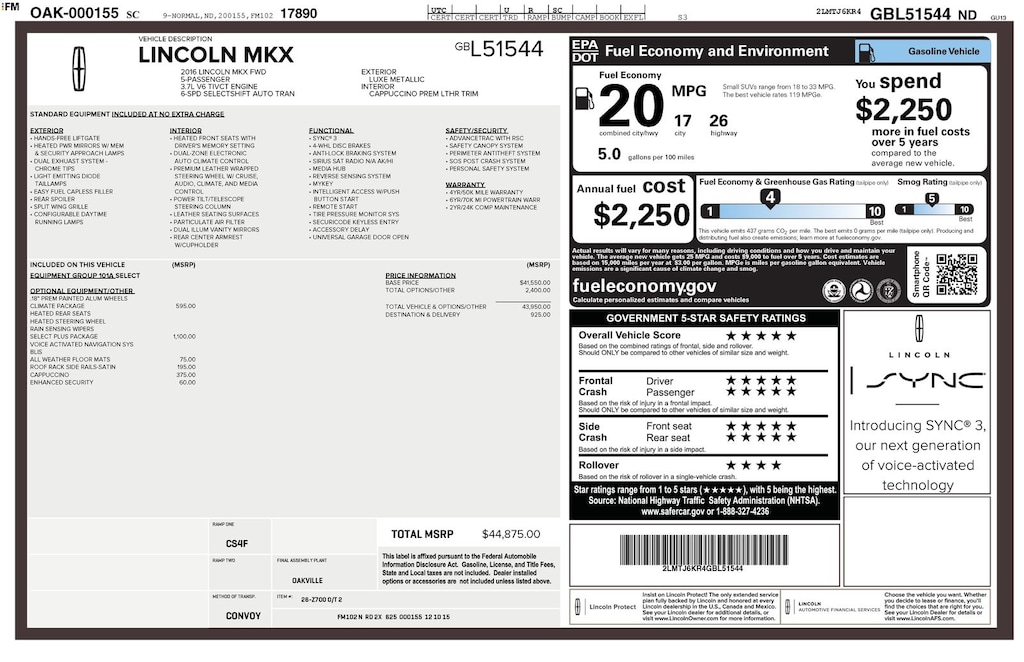 Used 2016 Lincoln MKX Select SUV
