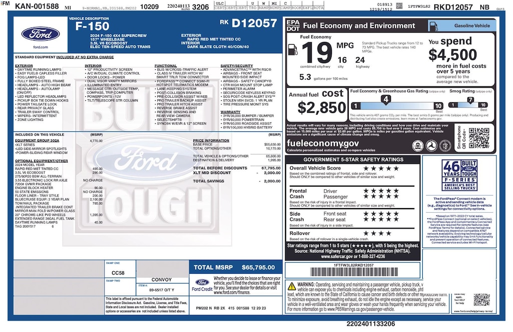 Certified 2024 Ford F-150 XLT Truck