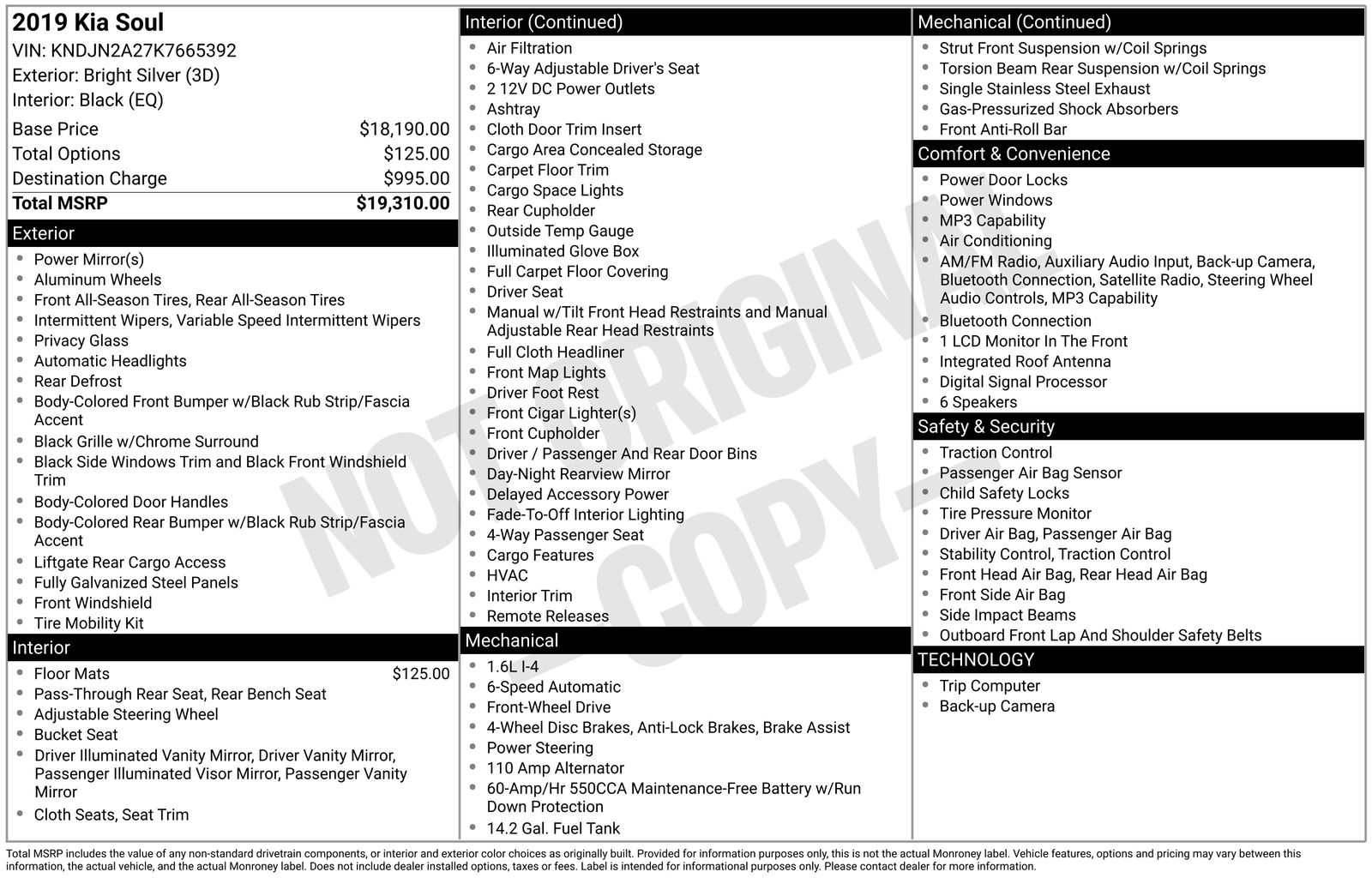 2019 Kia Soul Base's photo