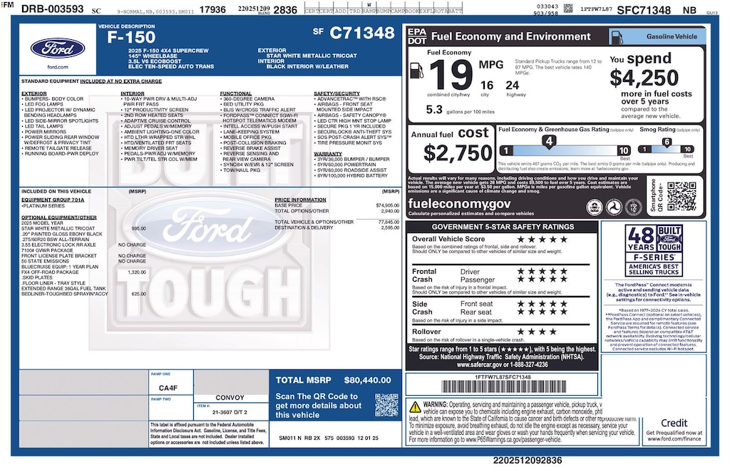 New 2025 Ford F-150 Platinum Truck