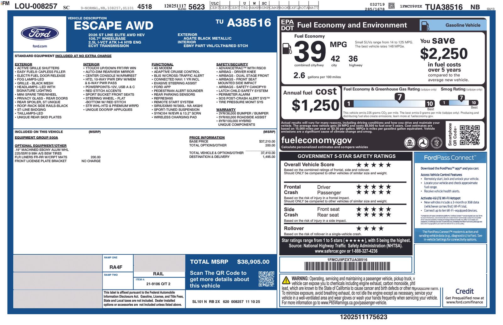 2026 Ford Escape ST-Line Elite's photo