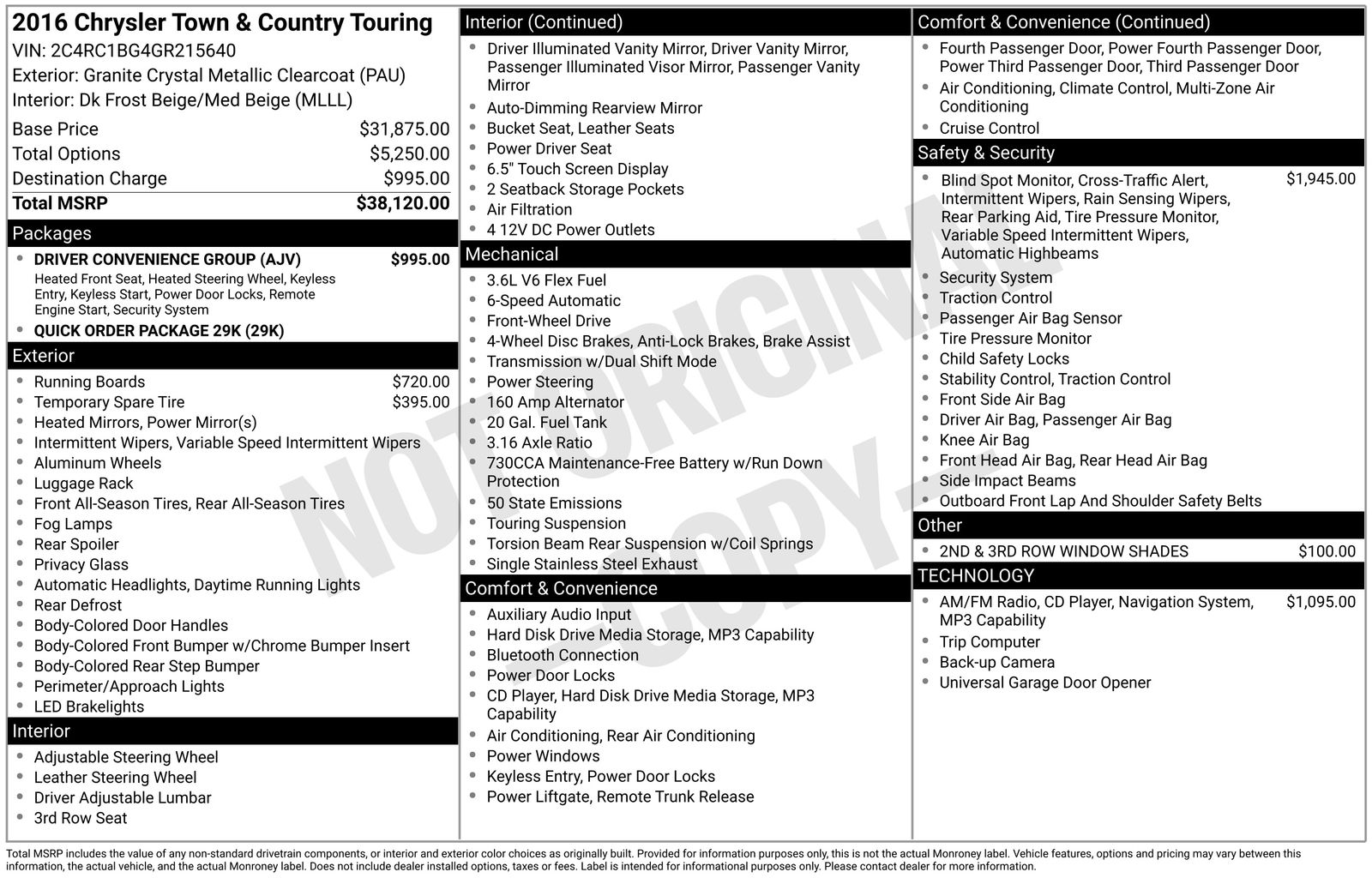 2016 Chrysler Town & Country Touring's photo
