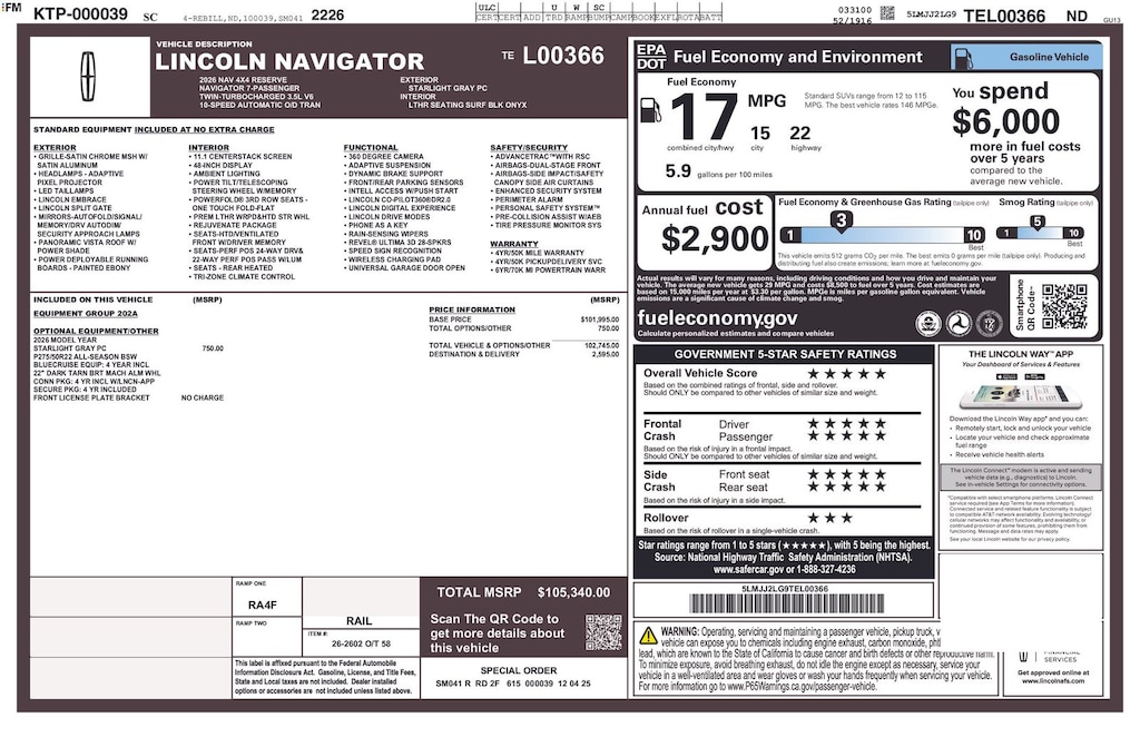 New 2026 Lincoln Navigator Reserve SUV