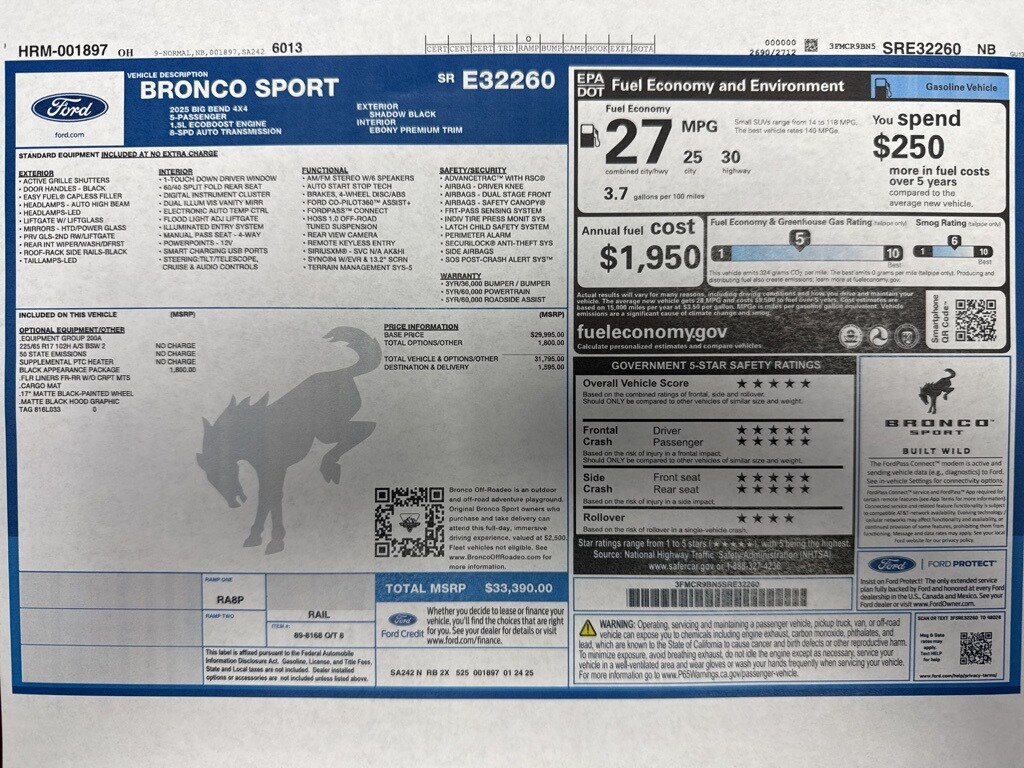 Used 2025 Ford Bronco Sport Big Bend SUV