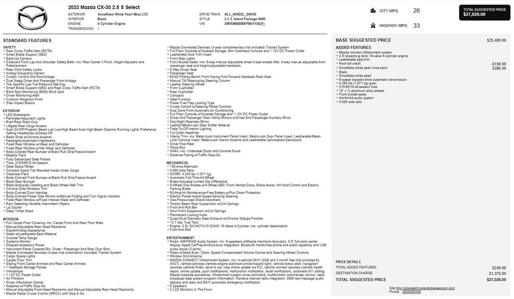 Used 2023 Mazda CX-30 2.5 S Select Package SUV