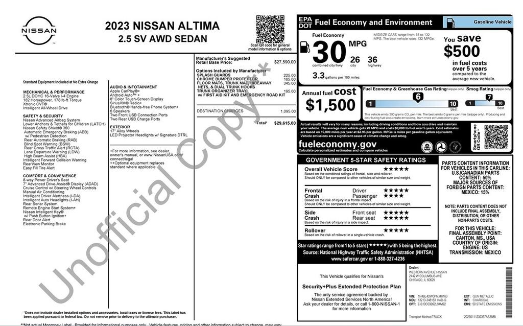 Used 2023 Nissan Altima 2.5 SV Sedan