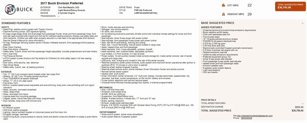 Used 2017 Buick Envision Preferred SUV