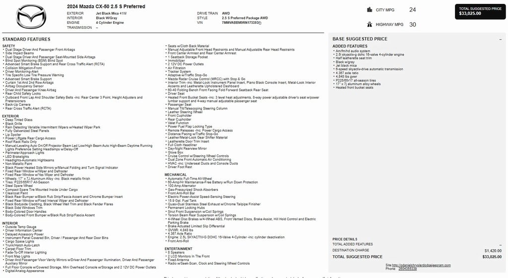 Used 2024 Mazda CX-50 2.5 S Preferred Package SUV