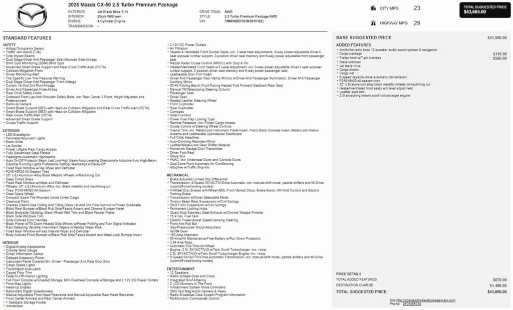 Used 2025 Mazda CX-50 2.5 Turbo Premium Package SUV