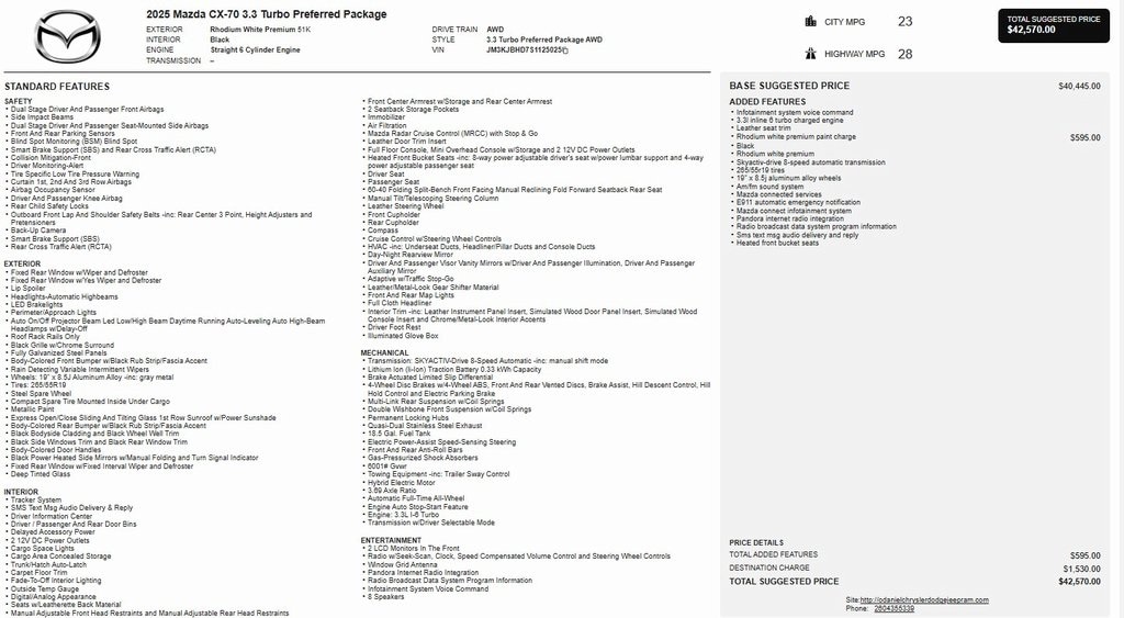 2025 Mazda CX-70 Preferred Package's photo