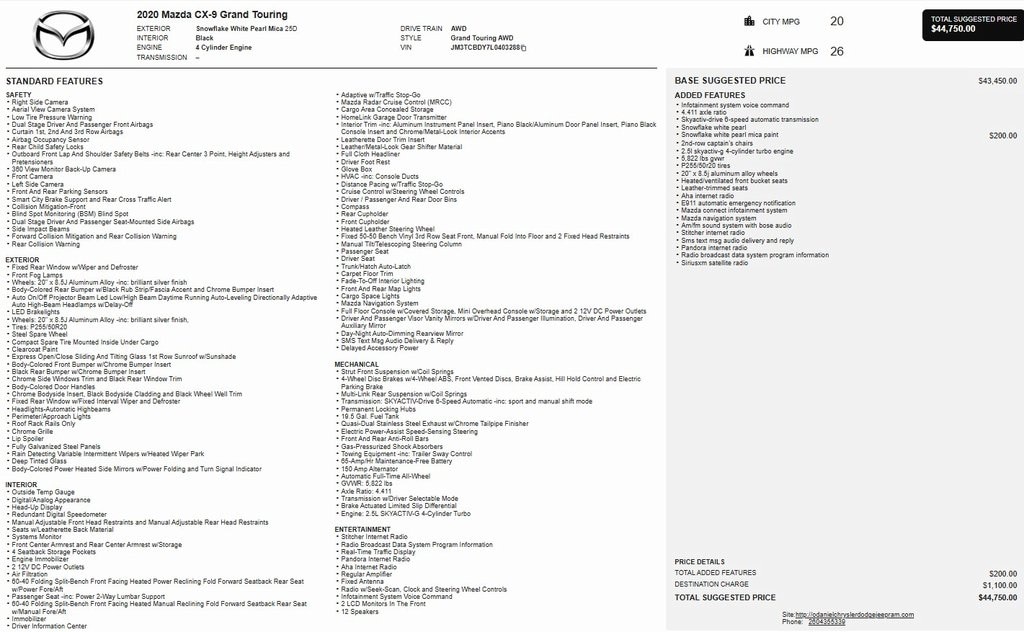 2020 Mazda CX-9 Grand Touring