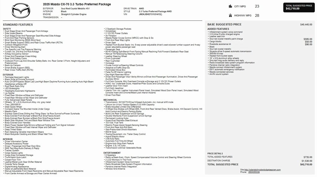 2025 Mazda CX-70 Preferred Package's photo